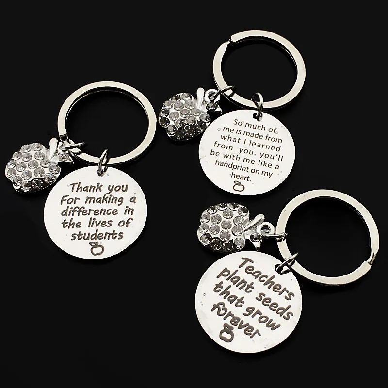 Teacher Key Chain Graduation Gift I Learned from You,Youll Always in My Heart Stainless Steel 
