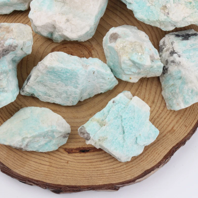 

Natural green raw amazonite crystal raw stone