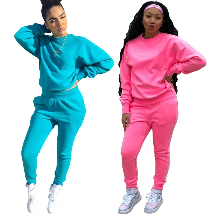 

Top And Pants Velour Tracksuits Fall Clothing Two Piece Jogger Set Sweatsuit Women, Blue / pink