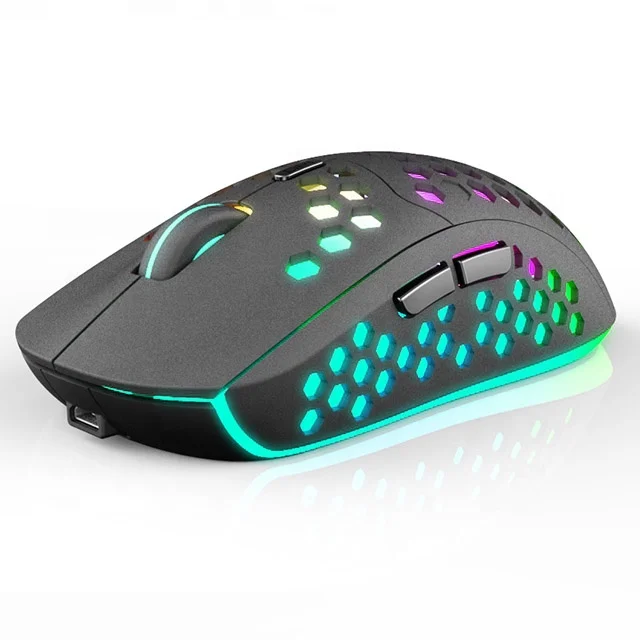 

Popular Lightest Newest Model Honeycomb RGB Lighting Optical USB Receiver Computer 2.4GHz Wireless Mouse