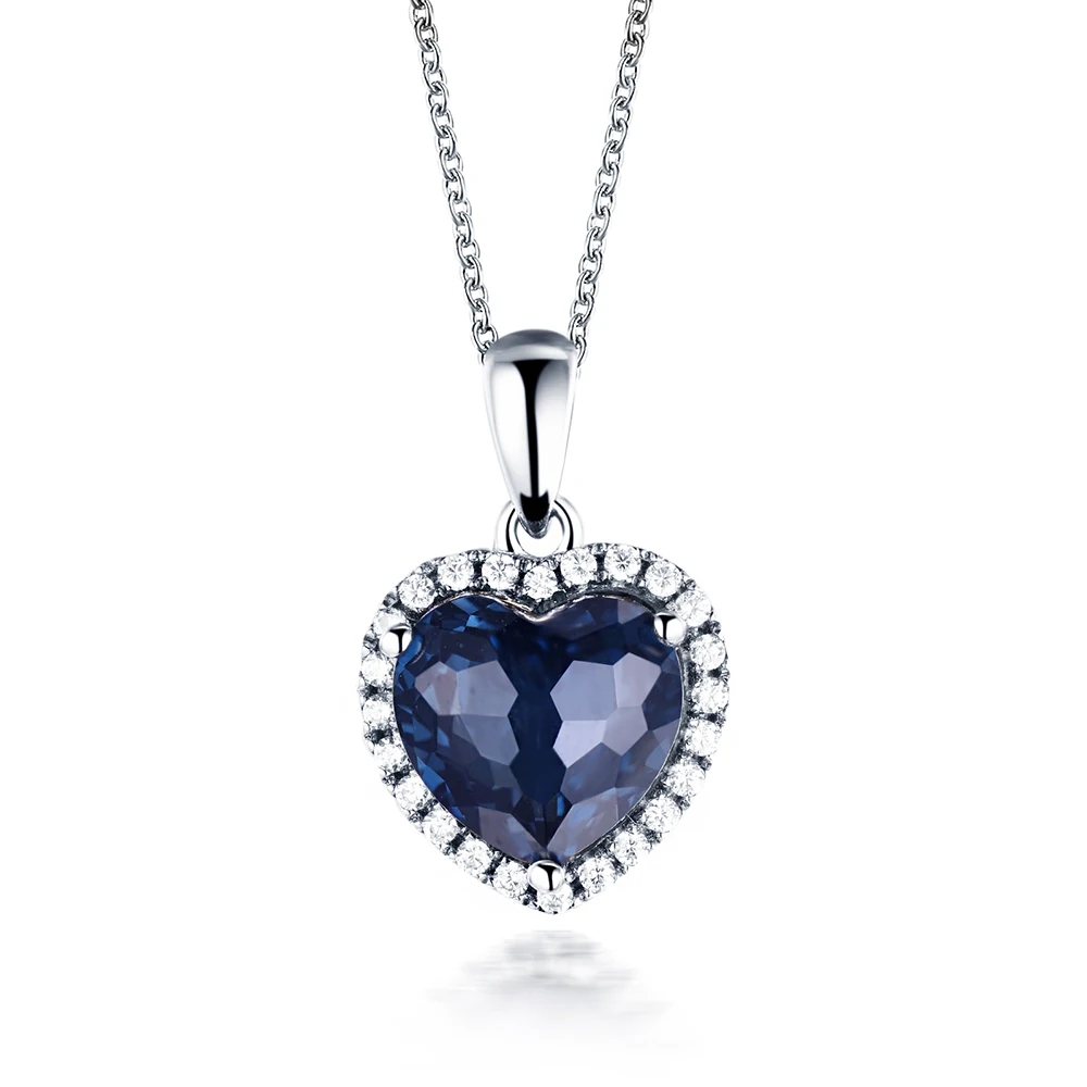 

Tonglin 925 Sterling Silver Gemstone Jewelry Pendant High Quality Cubic Zirconia Color Stones Heart Stone Luxury Pendant