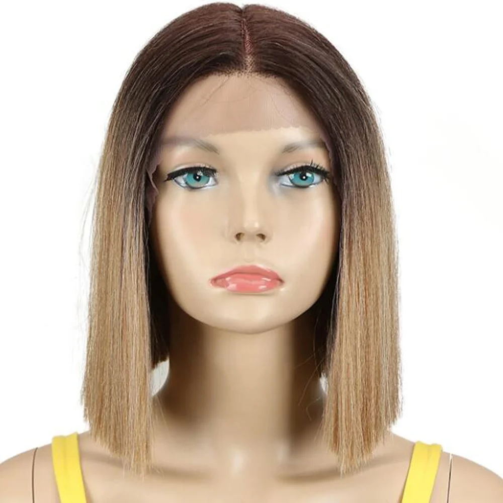 

Premium Silky Straight Synthetic Hair Wigs Short Wigs for Black Women Heat Resistant Cuticle Aligned Synthetic Lace Front Wigs