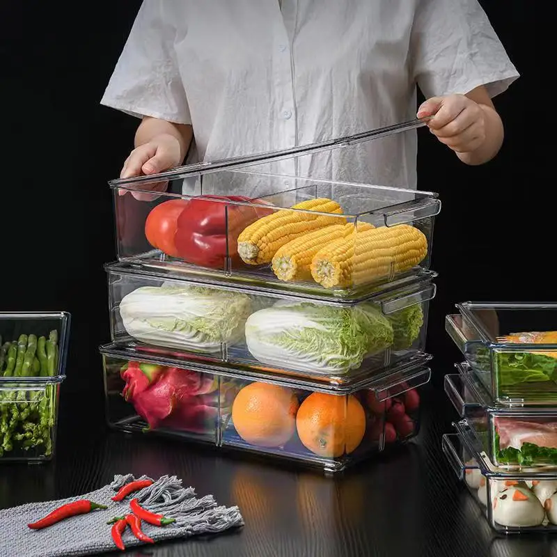 

Clear Pet Kitchen Stackable Food Fridge Organizer And Storage