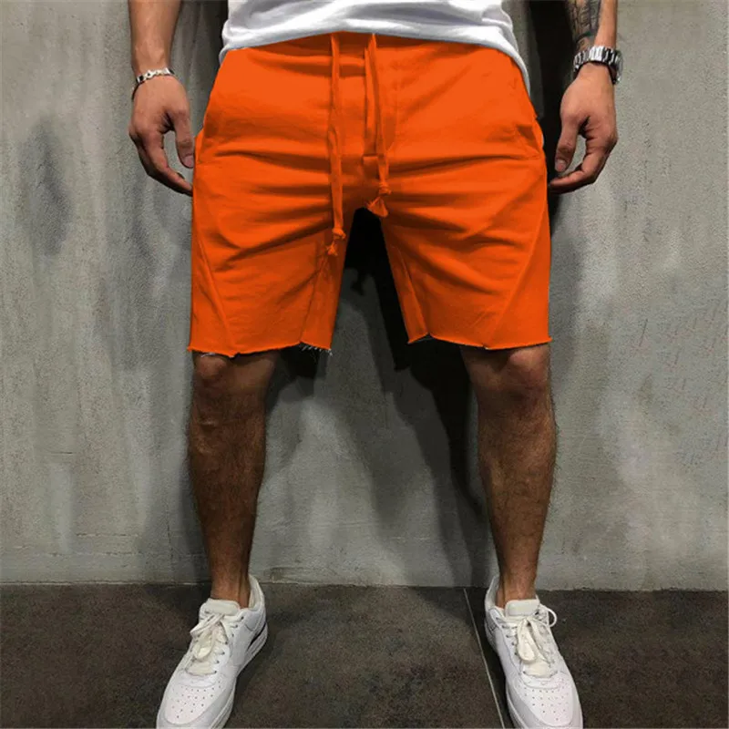 

Wholesale Men Fitness Sports Casual Clothing Pants Solid Color cotton Gym Wear Running Shorts