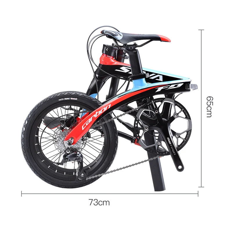

Hot Sale SAVA Z2 Carbon Folding Bike 16" Carbon Fiber Frame Adult Folding Bicycle Mini Carbon City Bike Folding Bike, Black red/black grey