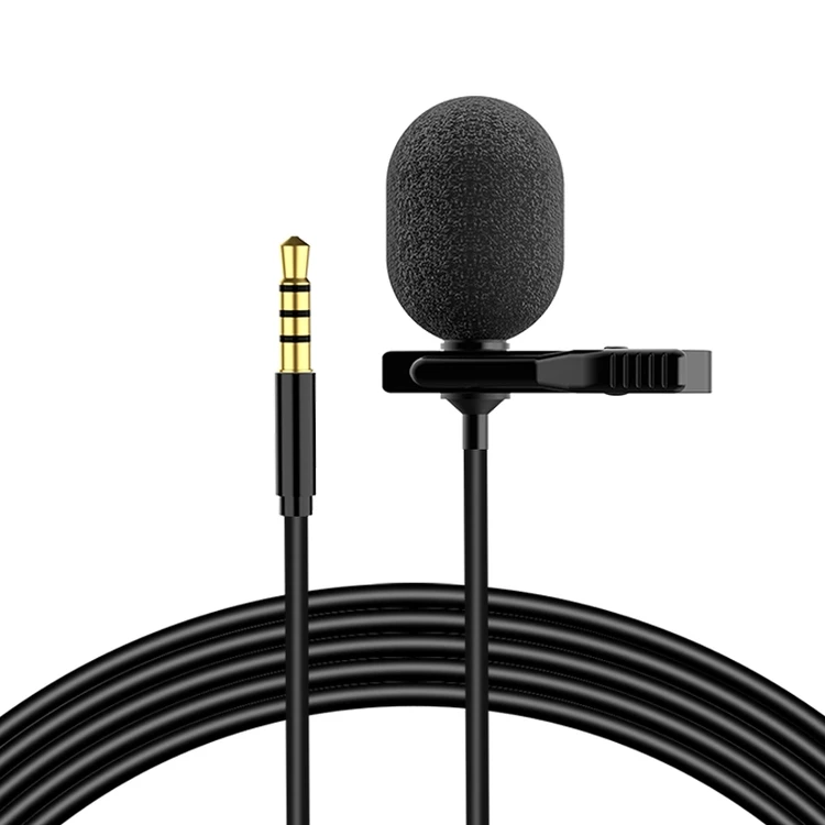 

Microphone Lavalier Recording Microphone Professional Condenser Lapel Mic 3.5mm Lavalier Lapel Clip Mic Recording Interview Mic, Black