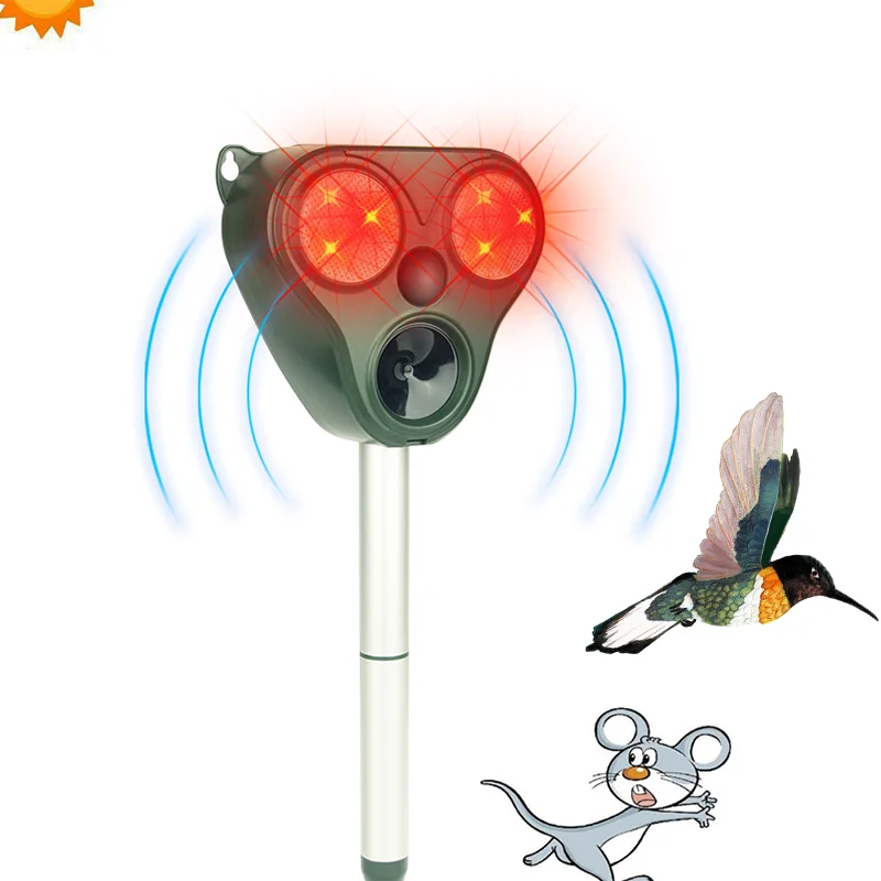 

Solar Energy Ultrasonic Wolf raccoon Repellent Bird Drive Pig Repellent outdoor ultrasonic camping pest animal repeller, Army green