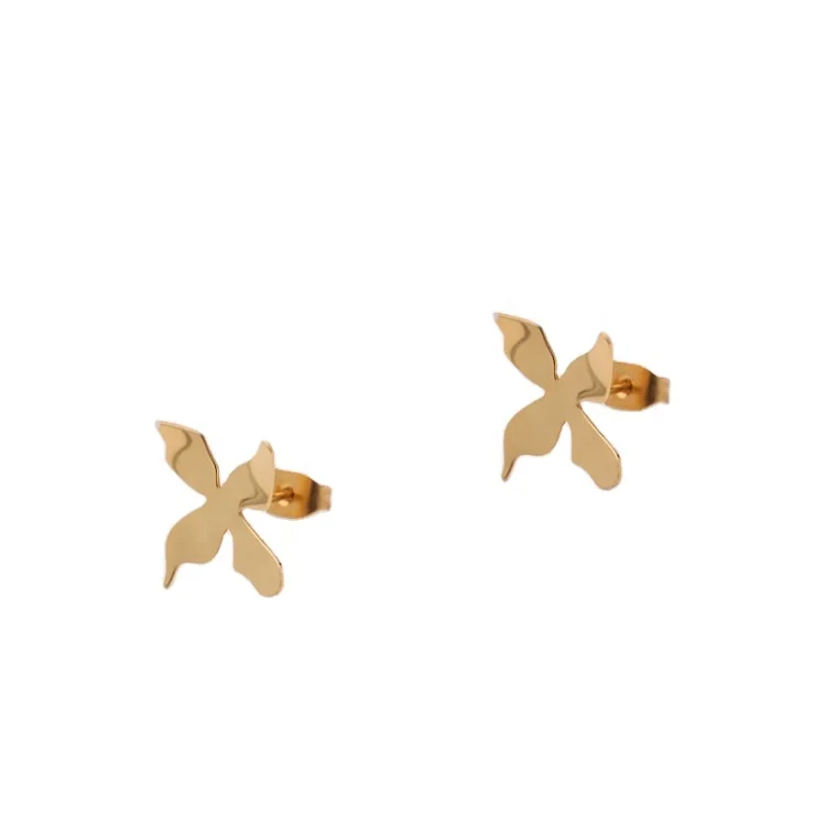 

Fashion Jewelry Small Flower Stud Earring Gold Color Stainless Steel Earrings For Women Wholesale E5464