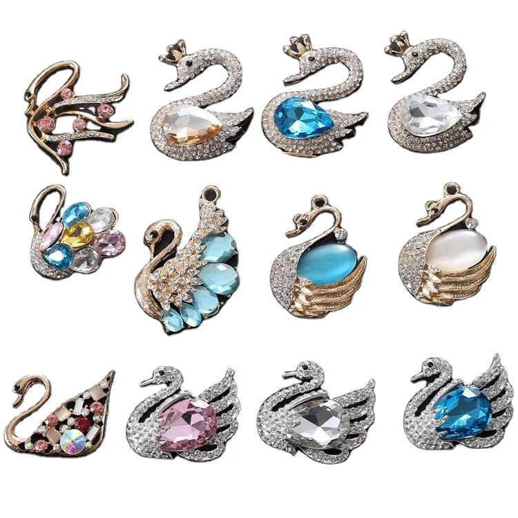 

2022New swan jewelry crystal diamond shoe decoration charms shoe charm shoe buckle accessories clog charms