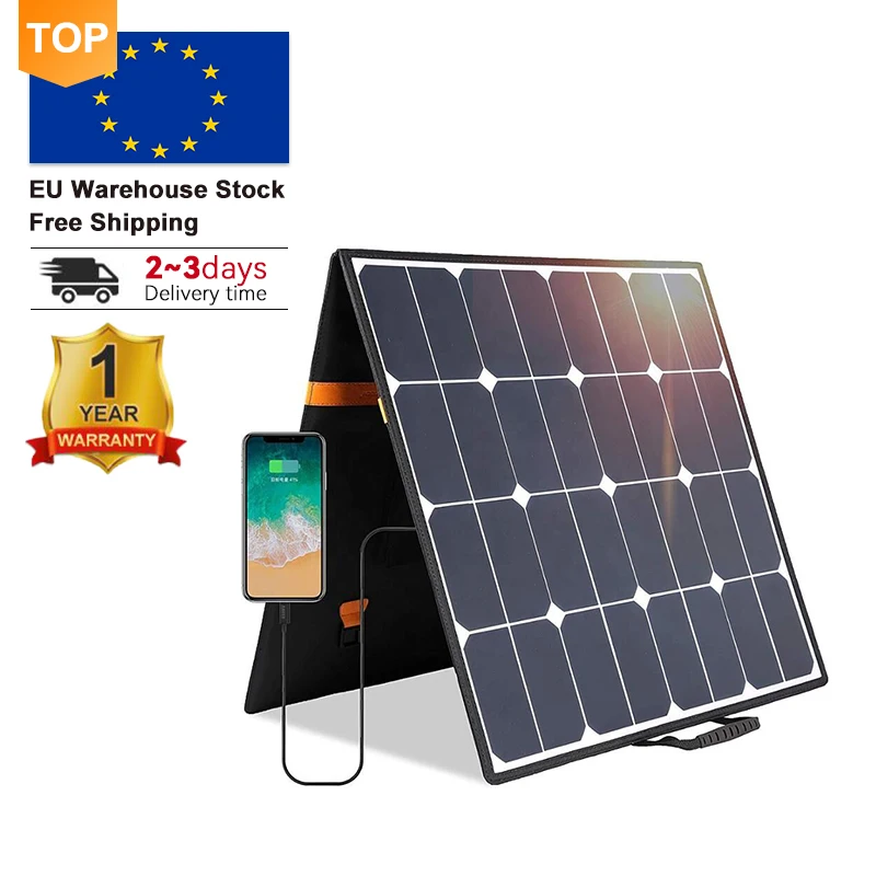 

Monocrystalline 50W Solar Charger Charging Outdoor Camping 50w Folding Foldable Portable Solar Panels for Mobile Cell Phone