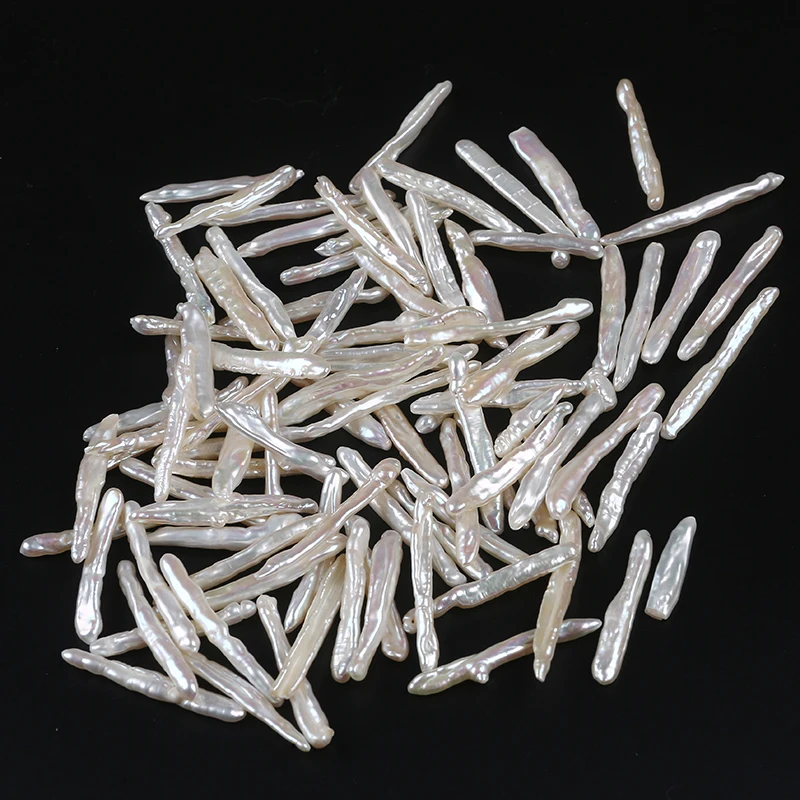 

25-35mm Length Freshwater pearl loose Stick Pearl, White
