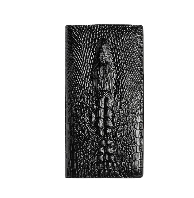 

Men's long crocodile leather wallet multi functional hand bag