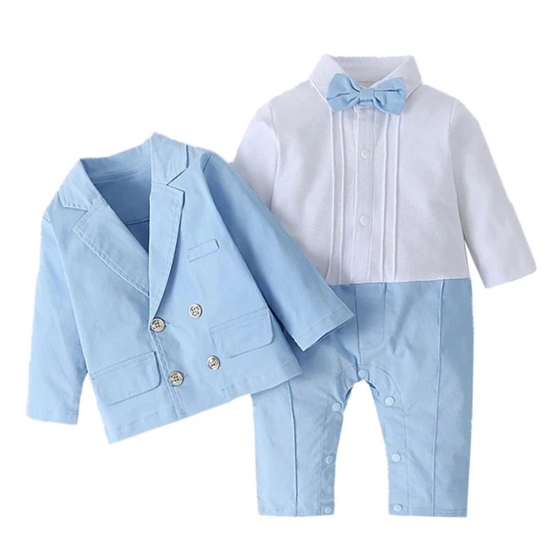 

Spring Autumn Toddler Newborn Romper Clothes Blue Sets Coat + Jumpsuit Baby Infant Outfit, Black