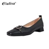 Luxury manufacturer square toe fashion leather ballet flats for women