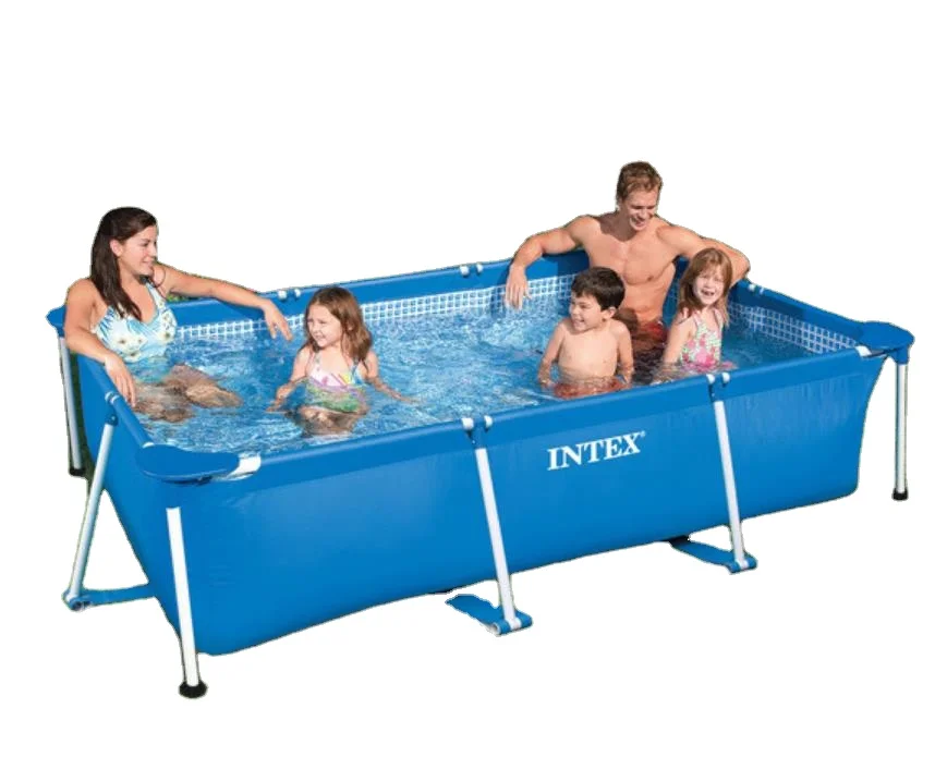 

Trans Intex 28272 PVC Easy Set Rectangular Metal Frame Above Ground Family outdoor Swimming Pool