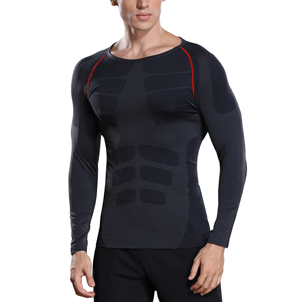 

customize high quality men long sleeve breathable tight gym wear sport shirt