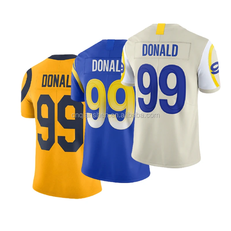 

Aaron Donald 99 American Football Club Uniform Jersey Hot Sale Embroidery Mens Sports Shirt Wear Drop Shipping Wholesale