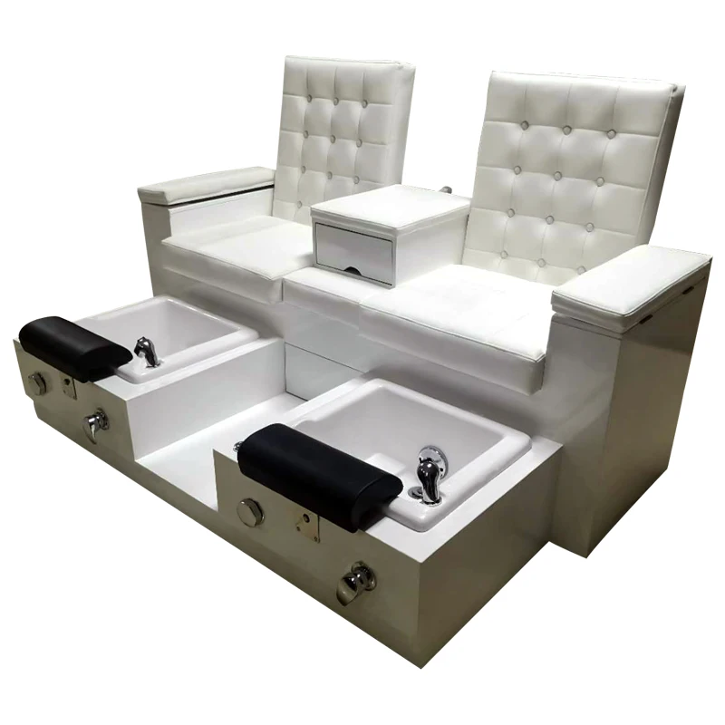 

nail supply benches foot spa Double seat multifunctional foot bath massage pedicure chair, Customized