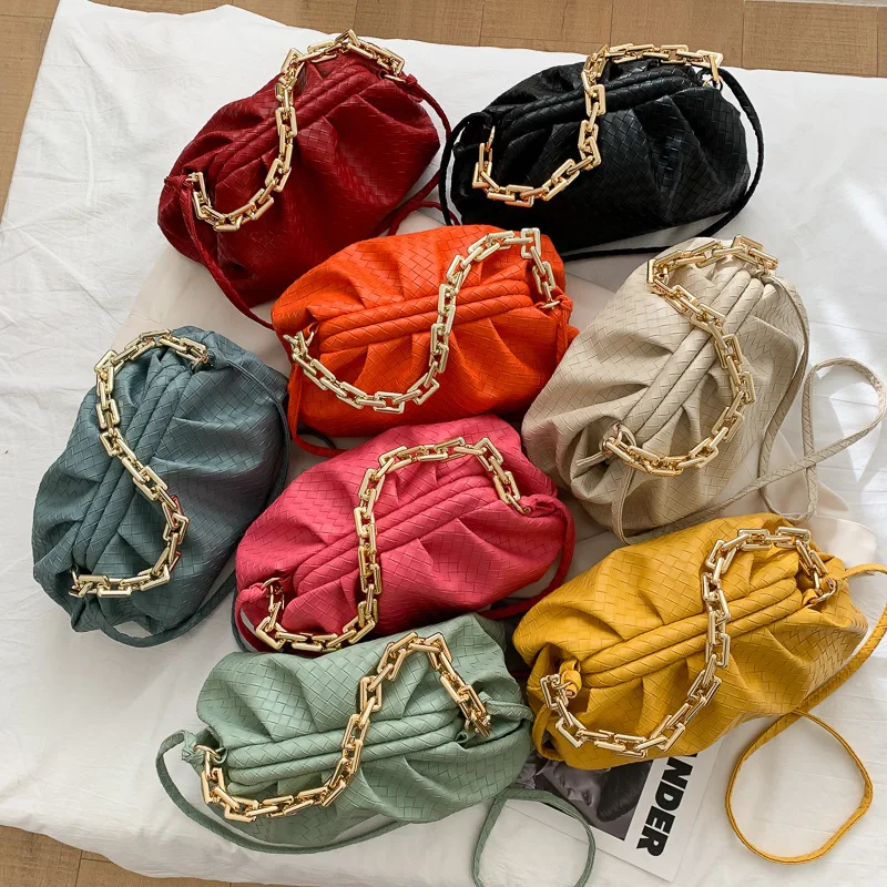 

Purse Handbag Shoulder Bag Wholesale Casual Handbags Cloud Chain Bag For Women Pu Leather, Solid handbag