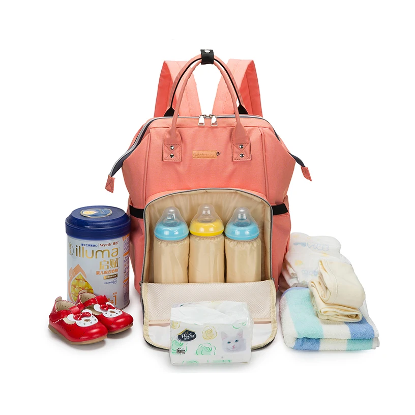 

Large capacity multi-functional Polyester waterproof backpack baby diaper bags for mother