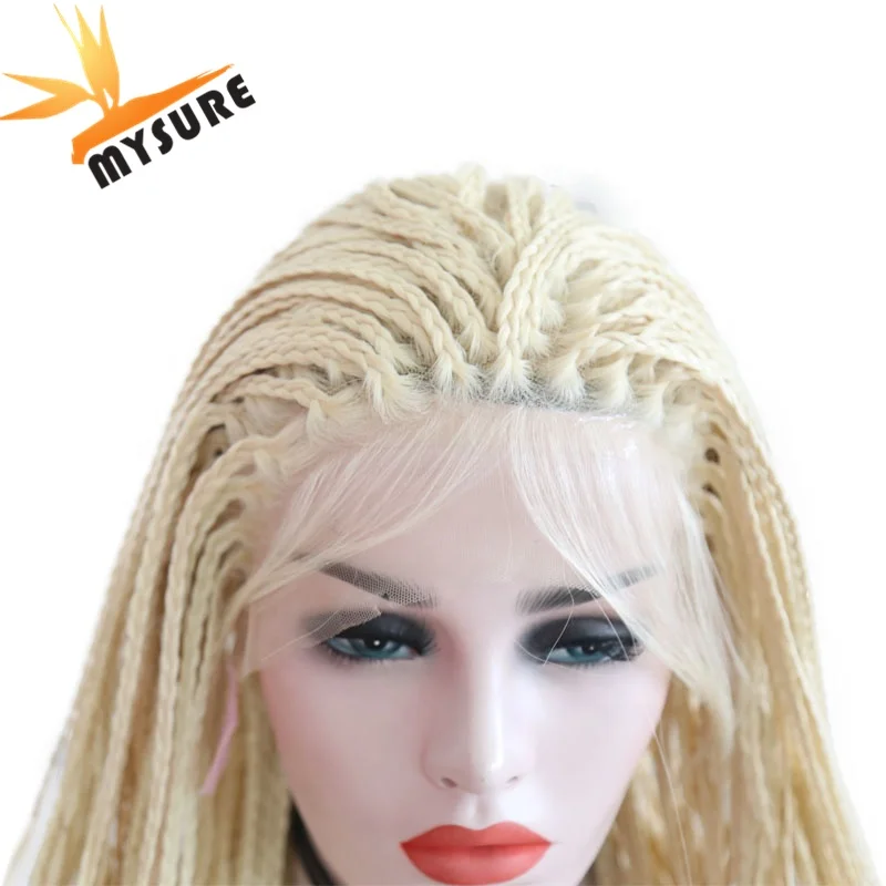 

MYSURE lace front box braid wig african braided wig wig braids lace
