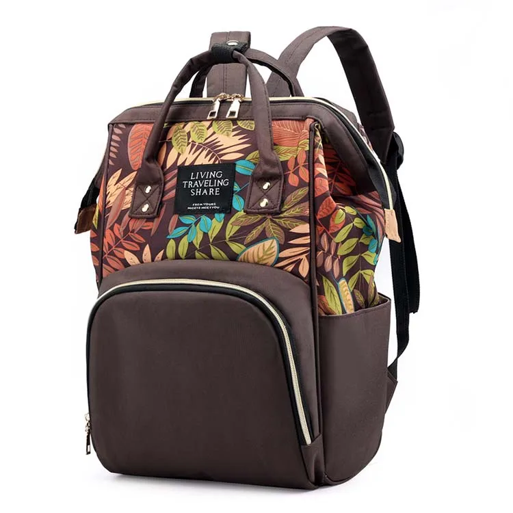 

Convertible travel light weight Built-in USB Port reusable baby diaper bag with Auto Folding Crib, Customized colors