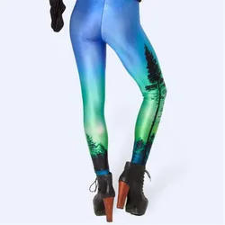 Ladies 3D Digital Printed Leggings Sublimation Elastic Tights Fitness Workout Leggins Pants