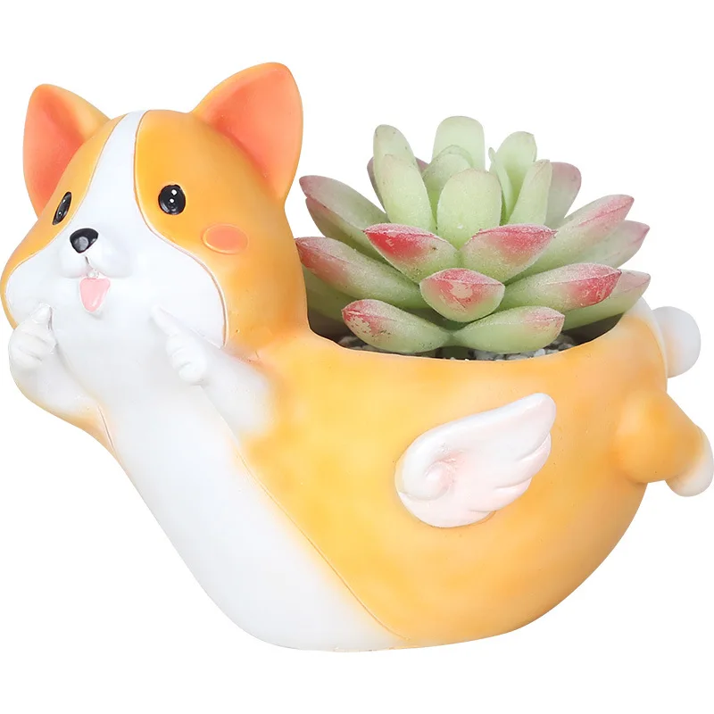 

Co-Arts New Style Animal Succulent Plants Pot Ceramic Flower Pots Planters, Yellow