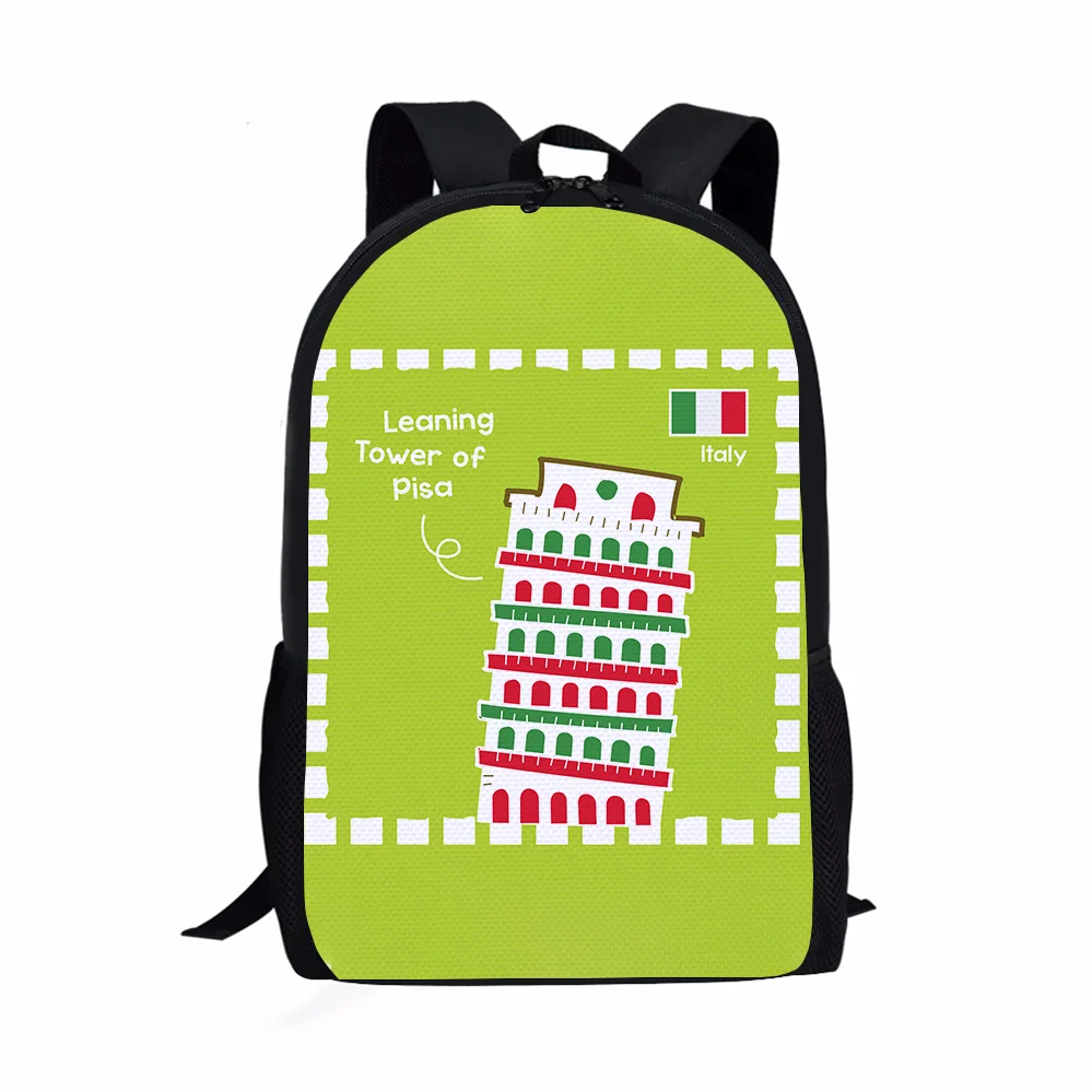 

2022 New Designer Factory Price Custom Italy Leaning Tower Of Pisa Logo Souvenirs Advertising Gift Casual Bag For Mens Backpack