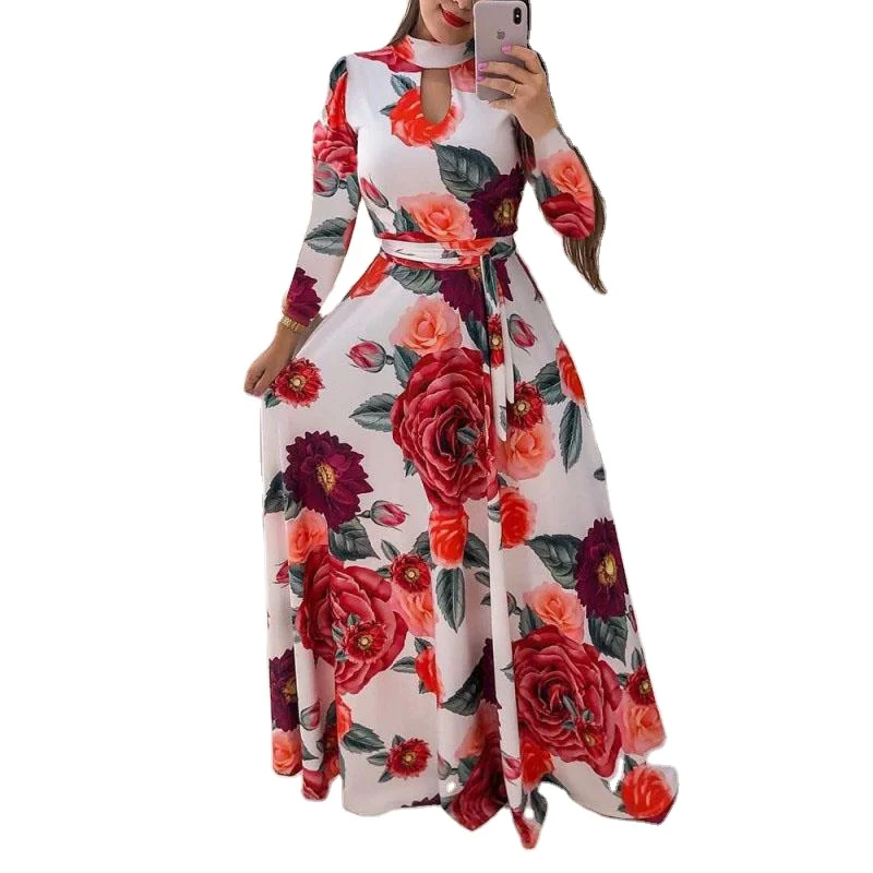 

1/6 Oversize Casual Women Summer Dress Print Robe Femme Party Vestidos Women Pullover Plus Size Streetwear Long Bandage Maxi Dre