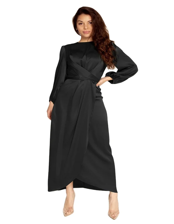 

Fashion Feminine Elegant Corset Europe And America Dresses Women Lady Boho Women Clothing Satin Dress, Shown