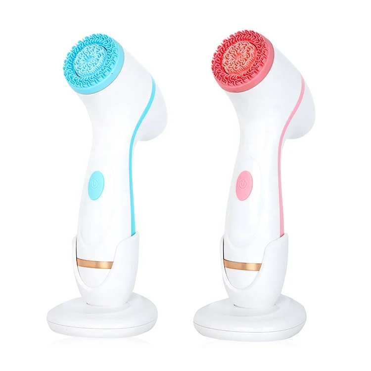 

New Electric Silicone Facial Cleansing Apparatus Washing Apparatus Dry Battery Waterproof Ultrasonic Electronic Beauty Apparatus
