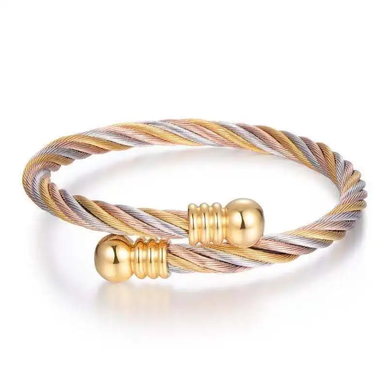 

New hot selling stainless steel elastic steel wire rope bracelet