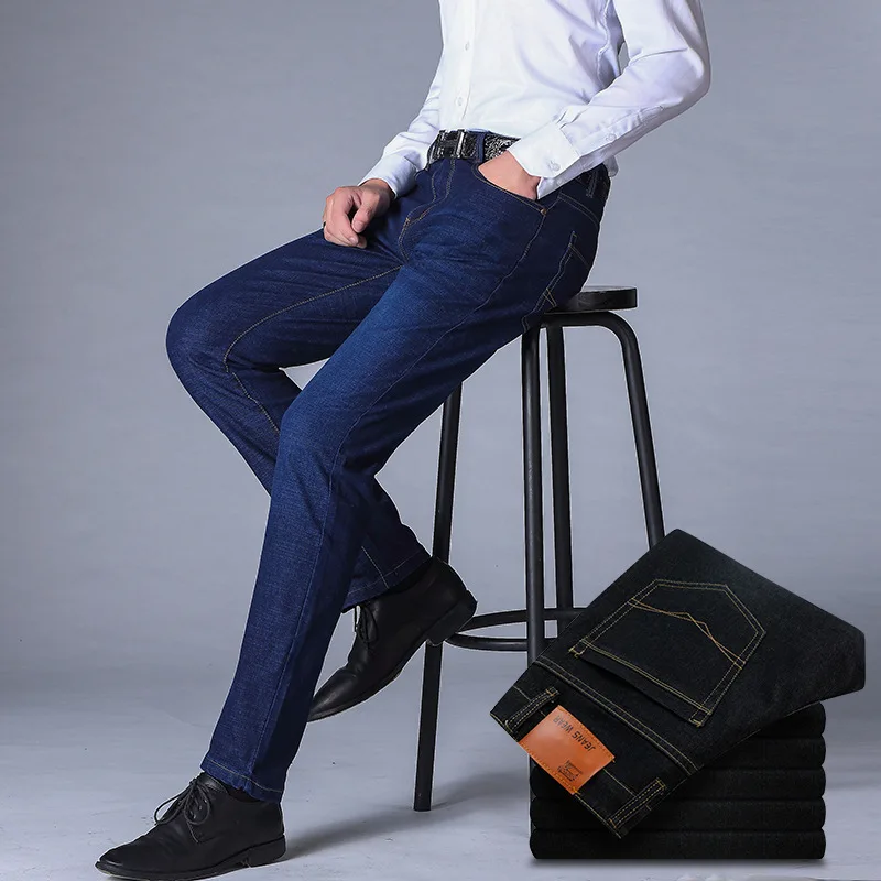 

Autumn 2022 new young men's elastic business men's pants Straight men's slim jeans casual pants