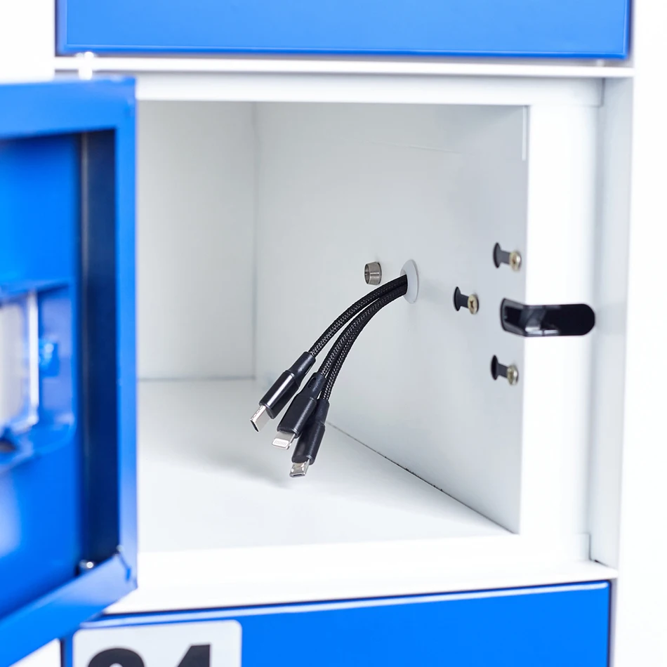 
40 lockers metal cell phone charging locker fingerprint lock system 