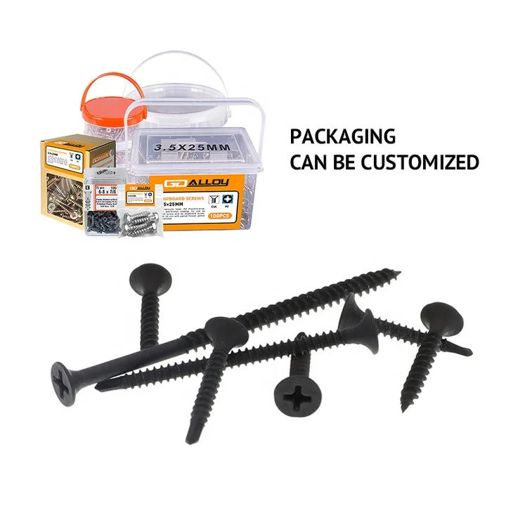 
Metric M3 Bugle Head Coarse Thread Dry Wall Self Tapping Grey Black Phosphated Gypsum Metal Drywall Screw 