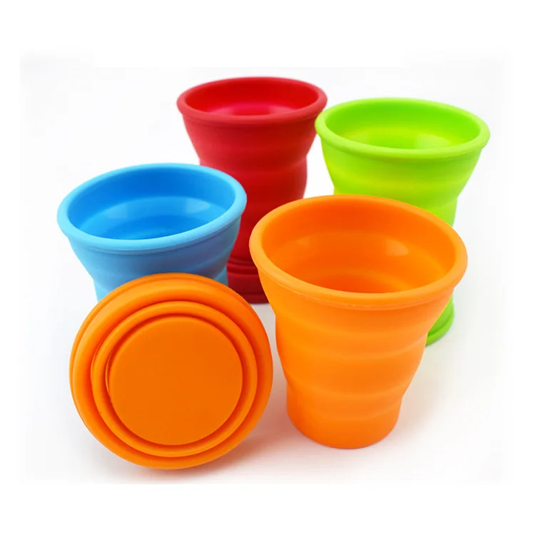 

Mini size portable foldable silicone cup,Reusable collapsible silicon cup folding,Travel cup with lid, Stock colors/pantone colors