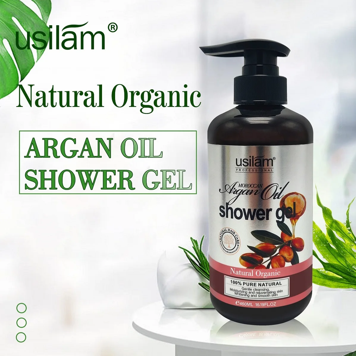 

hot selling natural organic Luxury Private Label moisturizing argan oil scent shower gel