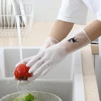 

white durable kitchen non-slip waterproof plastic rubber household gloves for cleaning and dishwashing