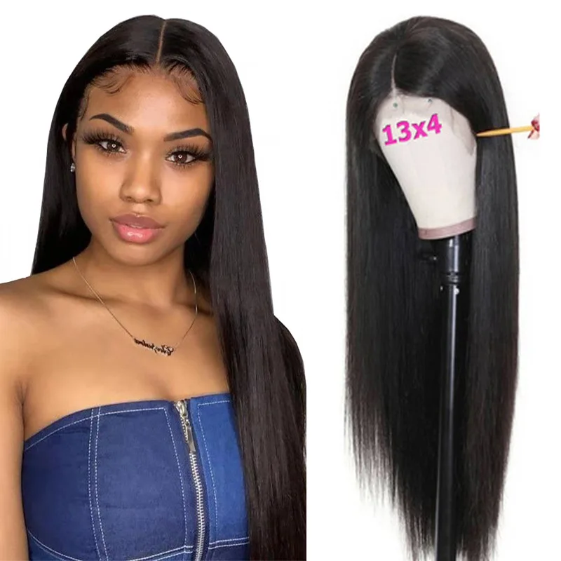 

150% Density Cuticle Aligned Real Human Hair Bone Straight 13x4 Swiss Lace Front Wig