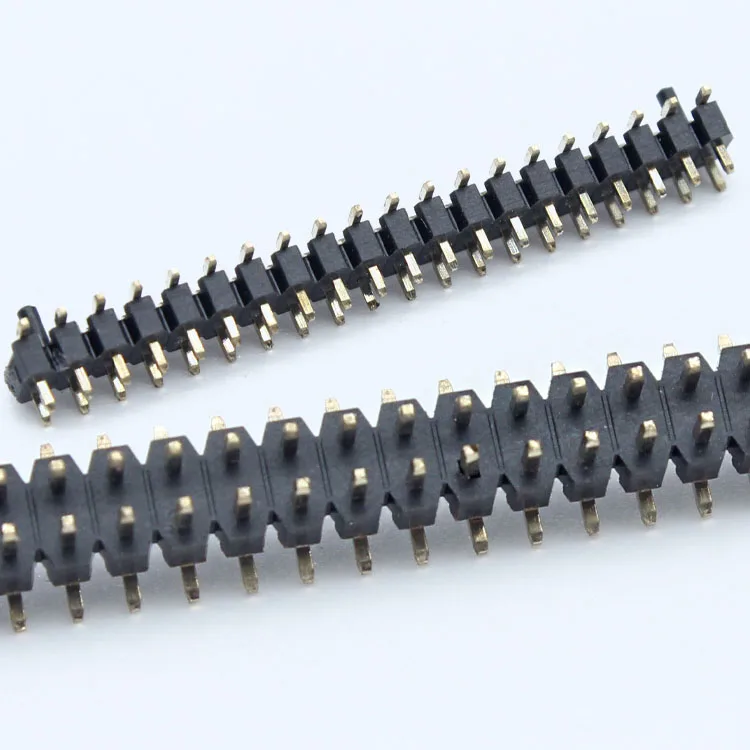
Customized 0.8mm 1.0mm 2.54 mm pitch 4pin 30 40 PCB Pin Smd Socket 2*20 Stacking 1.27 / 2.54mm Pitch Male 1.27mm Smt Pin Header 