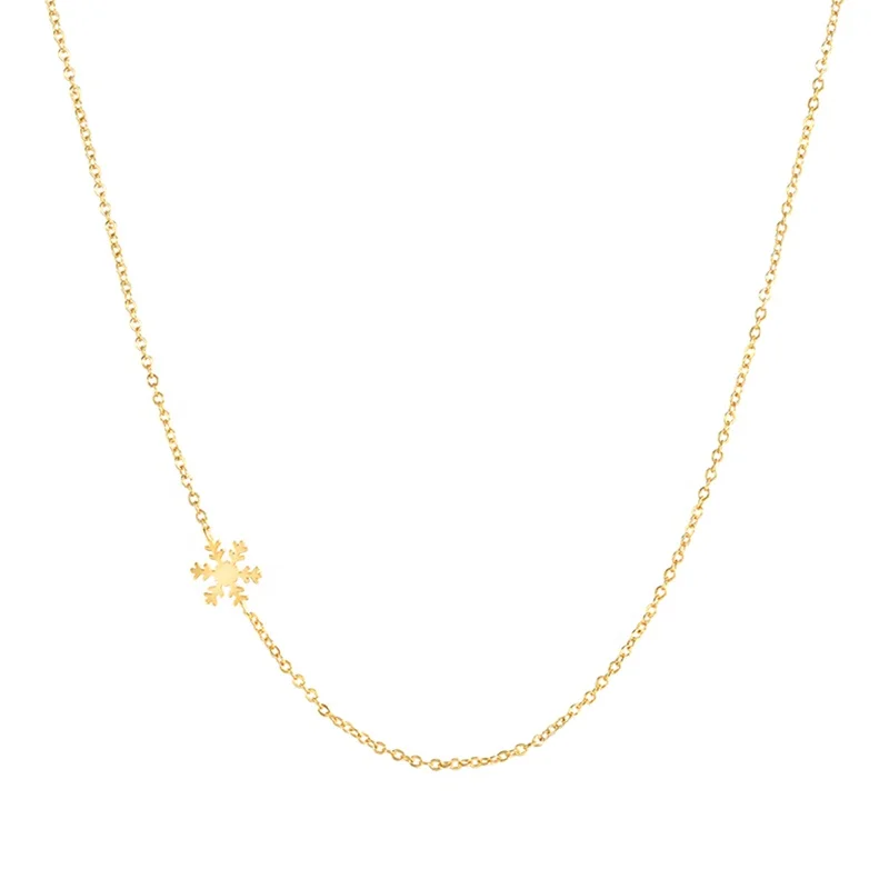 

New Trendy 925 Sterling Silver Jewelry Dainty Sideways snowflake Charm Choker Necklace For Women