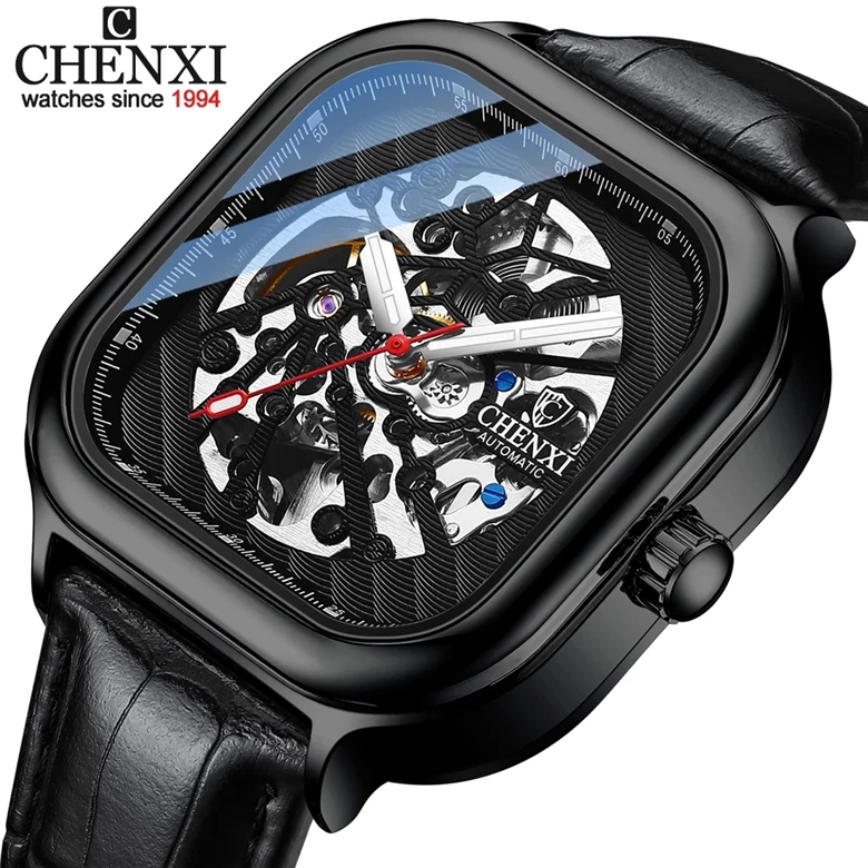

CHENXI Top Luxury Brand Men Watch Automatic Mechanical Tourbillon Clock Fashion Casual Leather Waterproof Business Wristwatches