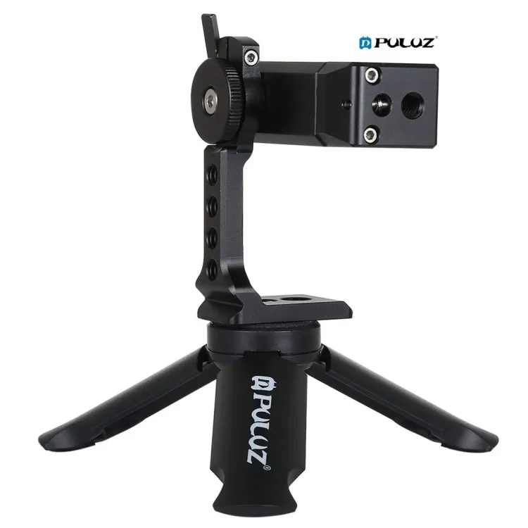 

Wholesale PULUZ Folding Plastic Tripod + Horizontal / Vertical Shooting Metal Clamp with Cold Shoe for iPhone, Other Phones