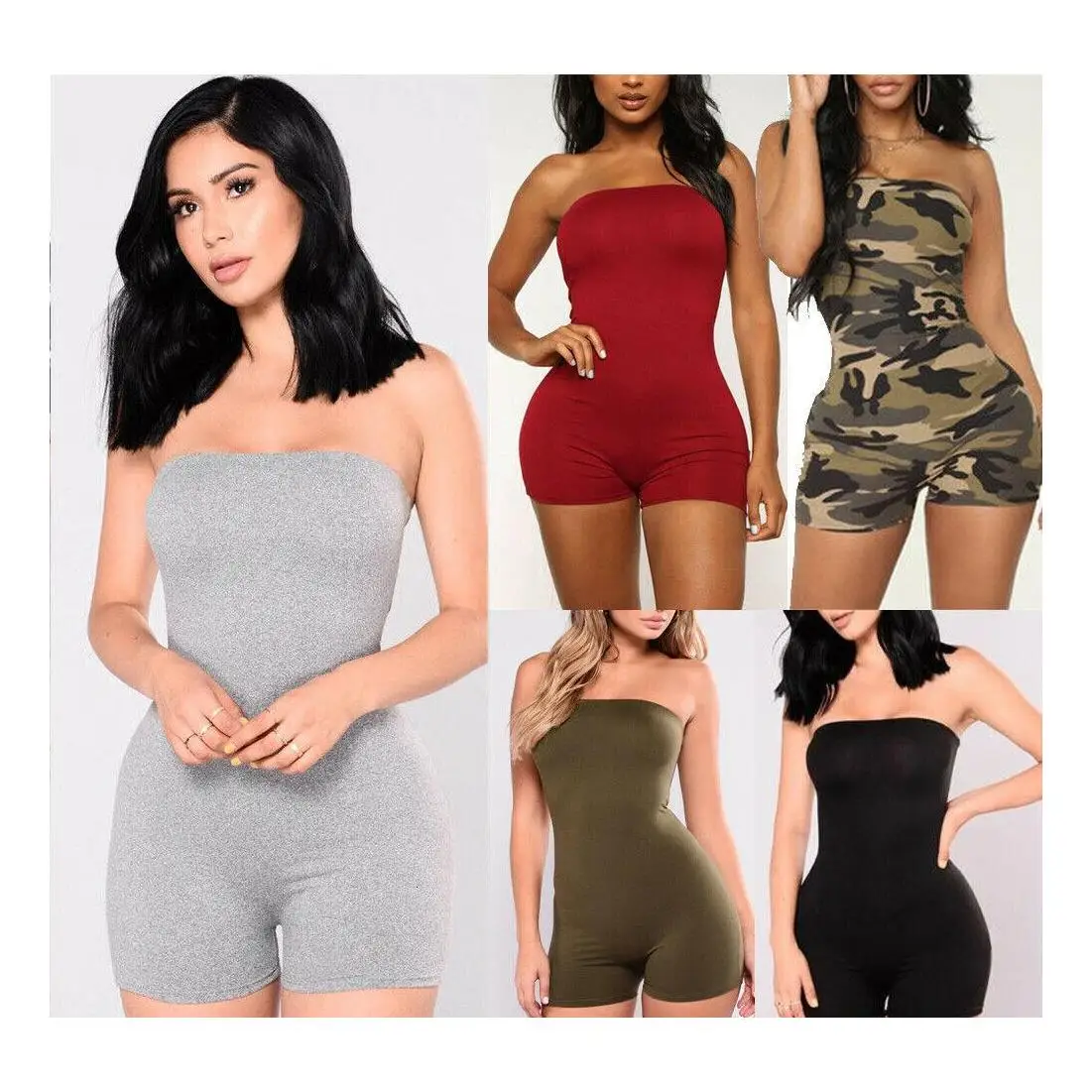 

Women'S Jumpsuits & Rompers Women Casual Sleeveless Bodycon Romper Jumpsuit Clubwear Holiday Bodysuit Short Pants