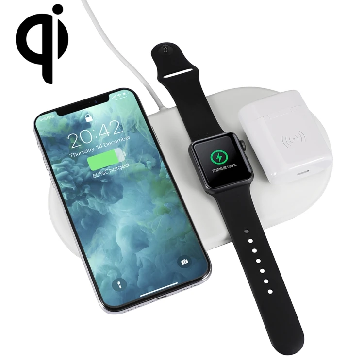 

Portable Travel 3 in 1 QI Wireless Charger Pad for iPhone & AirPods & Apple Watch