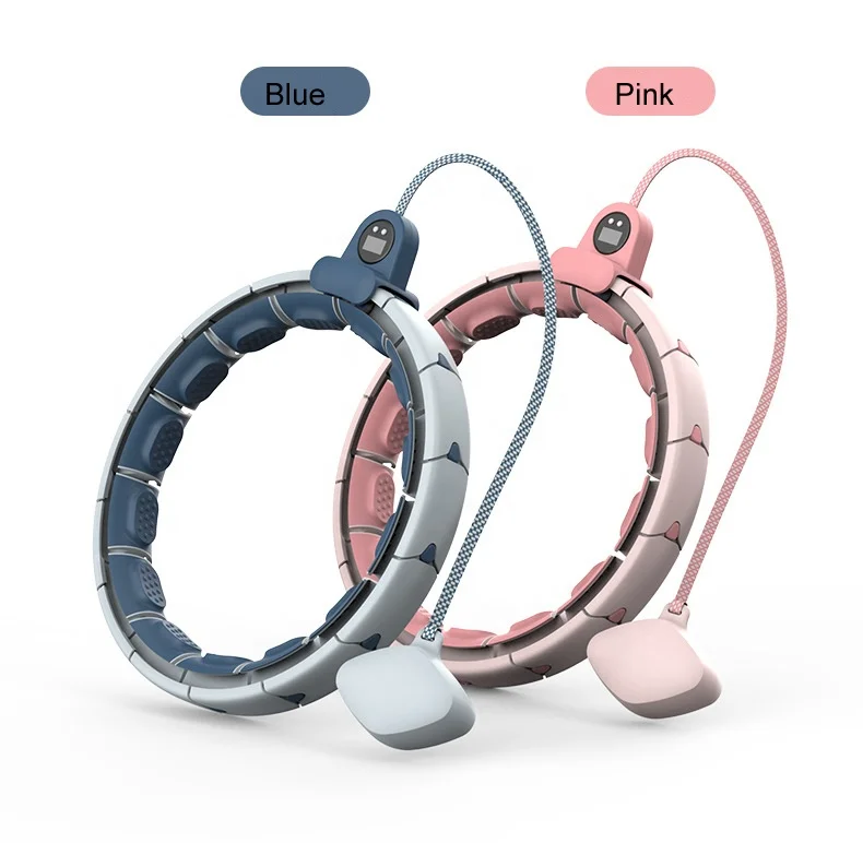 

Premium fitness sports reifen waist hula ring adult kids led detachable weighted smart hoola hoop, Pink, blue