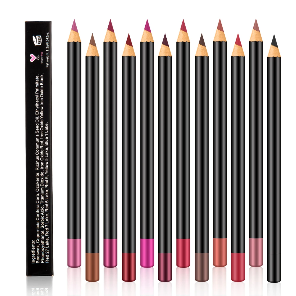 Waterproof 12 Colors Lipliner Brown Color Lipliner Lip Liner Pencil ...