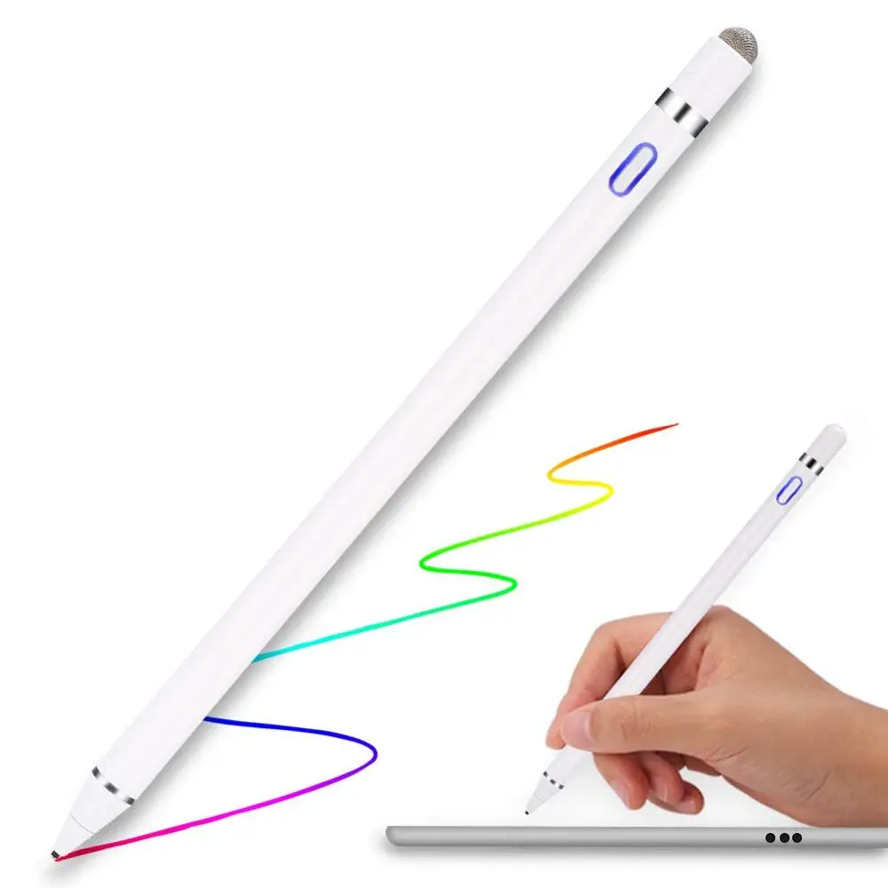 

Universal Metal Custom Logo Usb 2 In 1 Touch Screen Capacitive Active Stylus Pen For Tablet Ipad Samsung Mobile Android IOS, Black,white