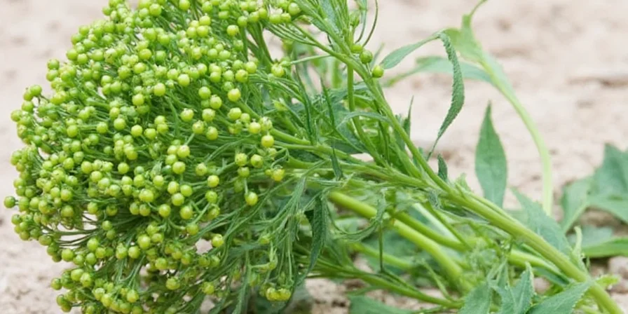 Dill flowers being dried in a kitchen